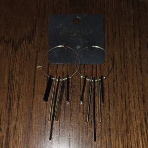 Modern Gold and Black Geometric Earrings